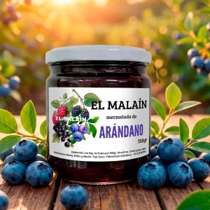 Tarro de mermelada de arándanos de El Malaín