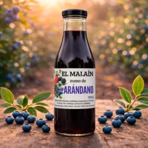 Botella de zumo de arándanos el Malaín